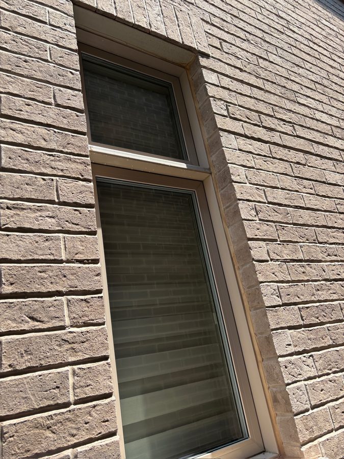 Tall window crystal clear after cleaning